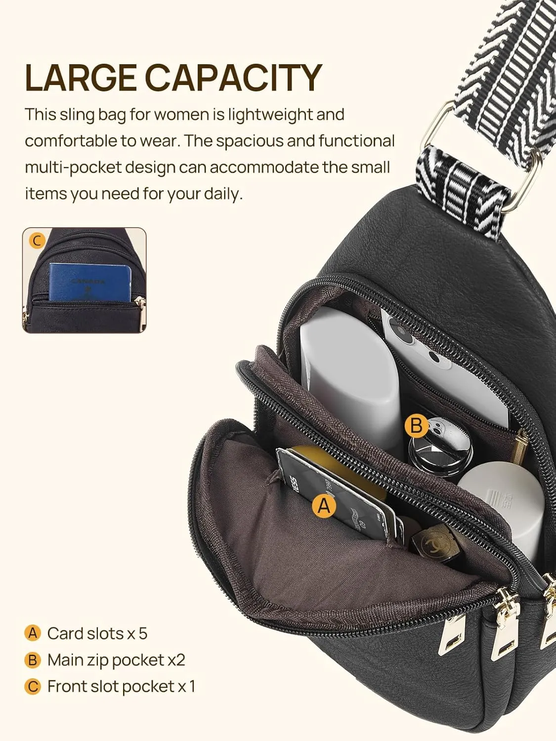 Telena Crossbody Bags for Women Cross Body Sling Bag with Adjustable Shoulder Strap