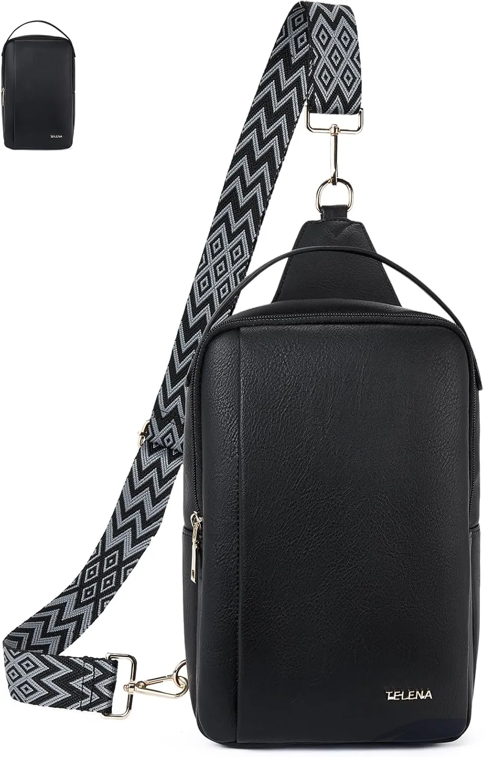 Telena Crossbody Sling Bags for Women, PU Leather Fanny Packs Cross Body Bag for Woman