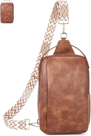 Telena Crossbody Sling Bags for Women, PU Leather Fanny Packs Cross Body Bag for Woman