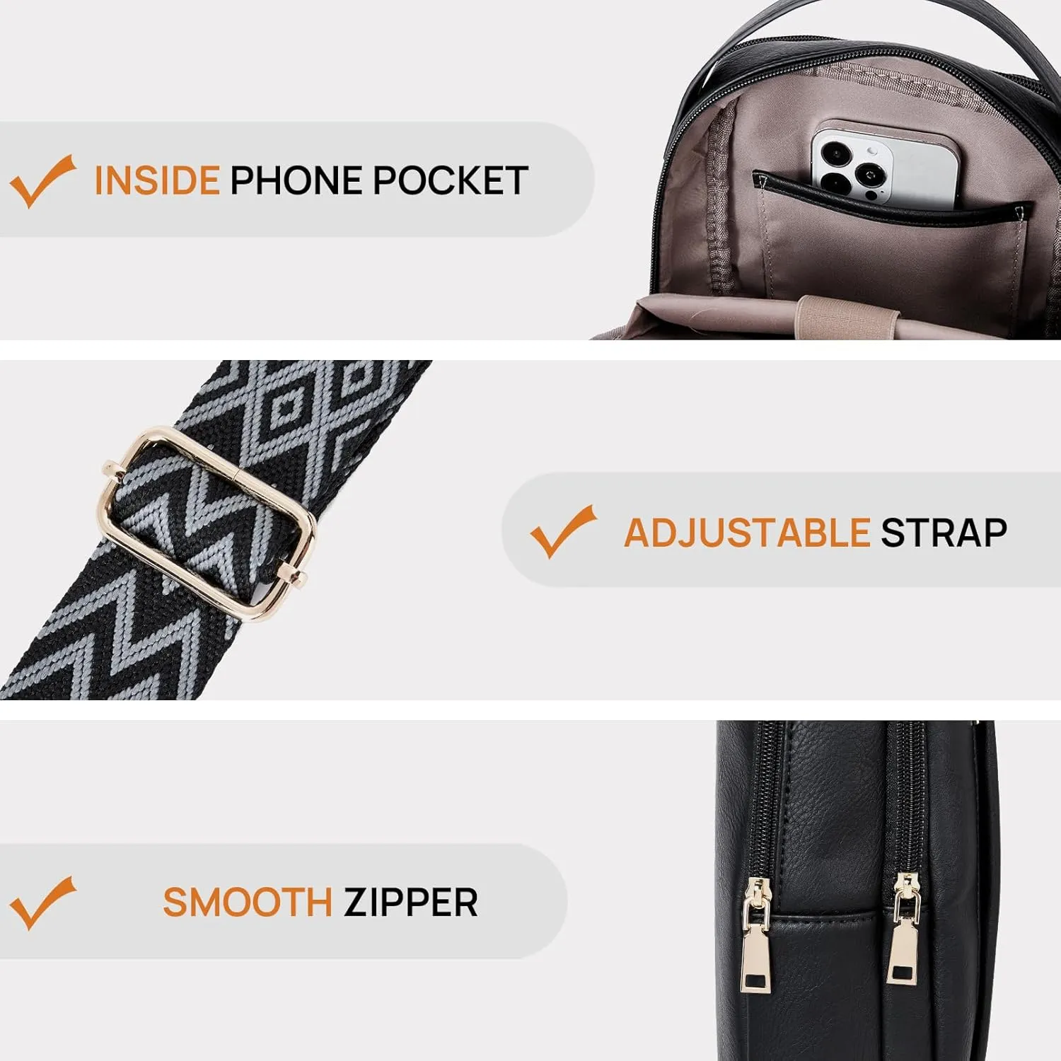 Telena Crossbody Sling Bags for Women, PU Leather Fanny Packs Cross Body Bag for Woman