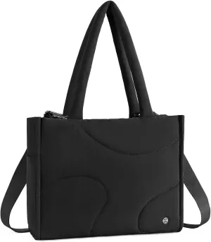 Telena Tote Bag for Women Puffer Bags Quilted Carryall Shoulder Handbag Lightweight for Travel Work Gym