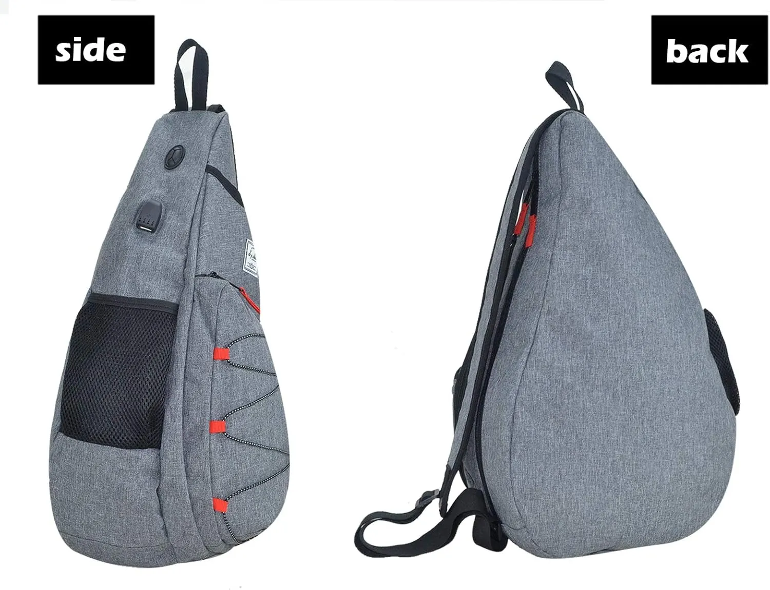 Tennis Bag for Men Women, Racquetball Pickleball Paddle Squash Sling Bags Crossbody Sports Backpack Adult with USB Charge Port