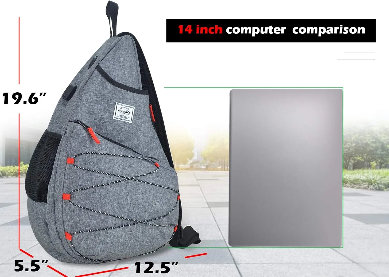 Tennis Bag for Men Women, Racquetball Pickleball Paddle Squash Sling Bags Crossbody Sports Backpack Adult with USB Charge Port