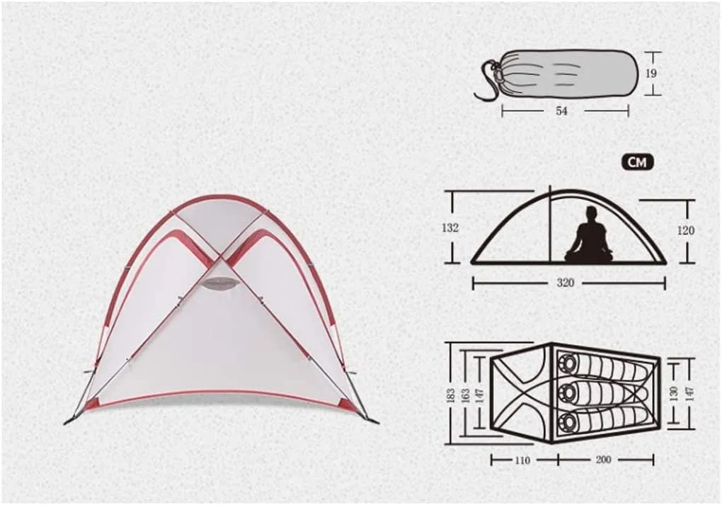Tents for Camping Ultralight Camping Tent 3 Person Easy Set Up Double Layer Waterproof Instant Tent for Hiking Outdoor Beach Tent