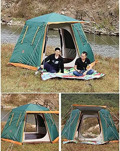 Tents Pop Up 2-4 5-8 Man Person Camping Waterproof Instant Automatic Easy Set Up Dome Holiday (#1 330cm) (#2 330cm)
