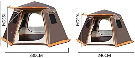 Tents Pop Up 2-4 5-8 Man Person Camping Waterproof Instant Automatic Easy Set Up Dome Holiday (#1 330cm) (#2 330cm)