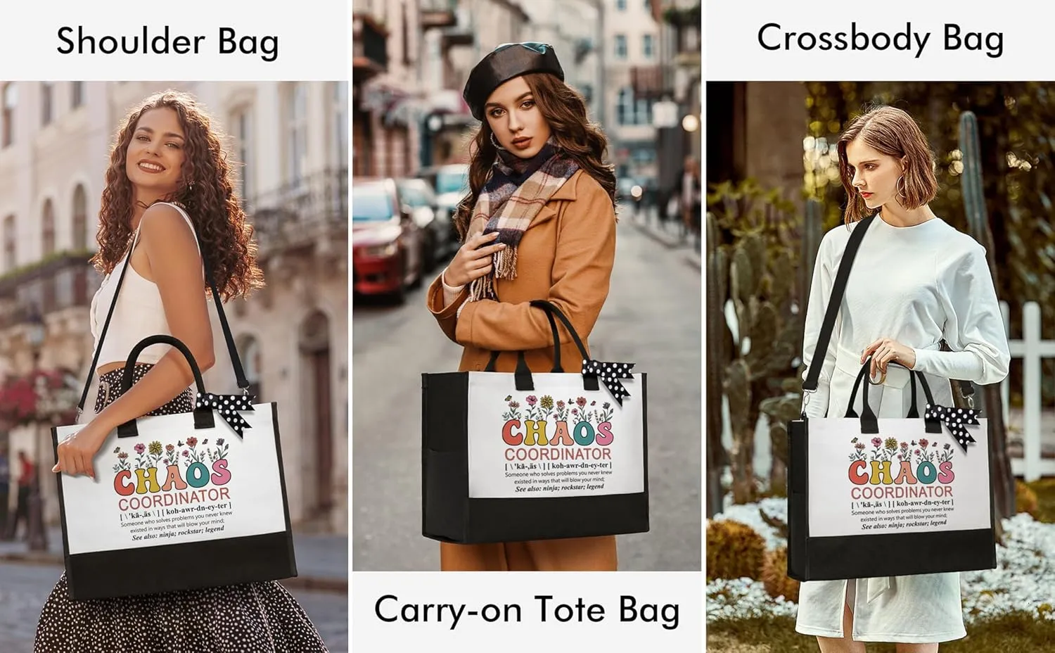 Thank You Gifts for Women, Administrative Professional Day Gifts, Chaos Coordinator Gifts for Coworker Boss Lady Nurse Employee Teacher Appreciation Gifts Office Birthday - Canvas Tote Bag Makeup Bag