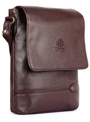 THE CLOWNFISH Liberty Vegan Leather Crossbody Long Flap 22 cms water-resistant Sling Shoulder Bags Messenger Bag for Travel and Business (Coffee)