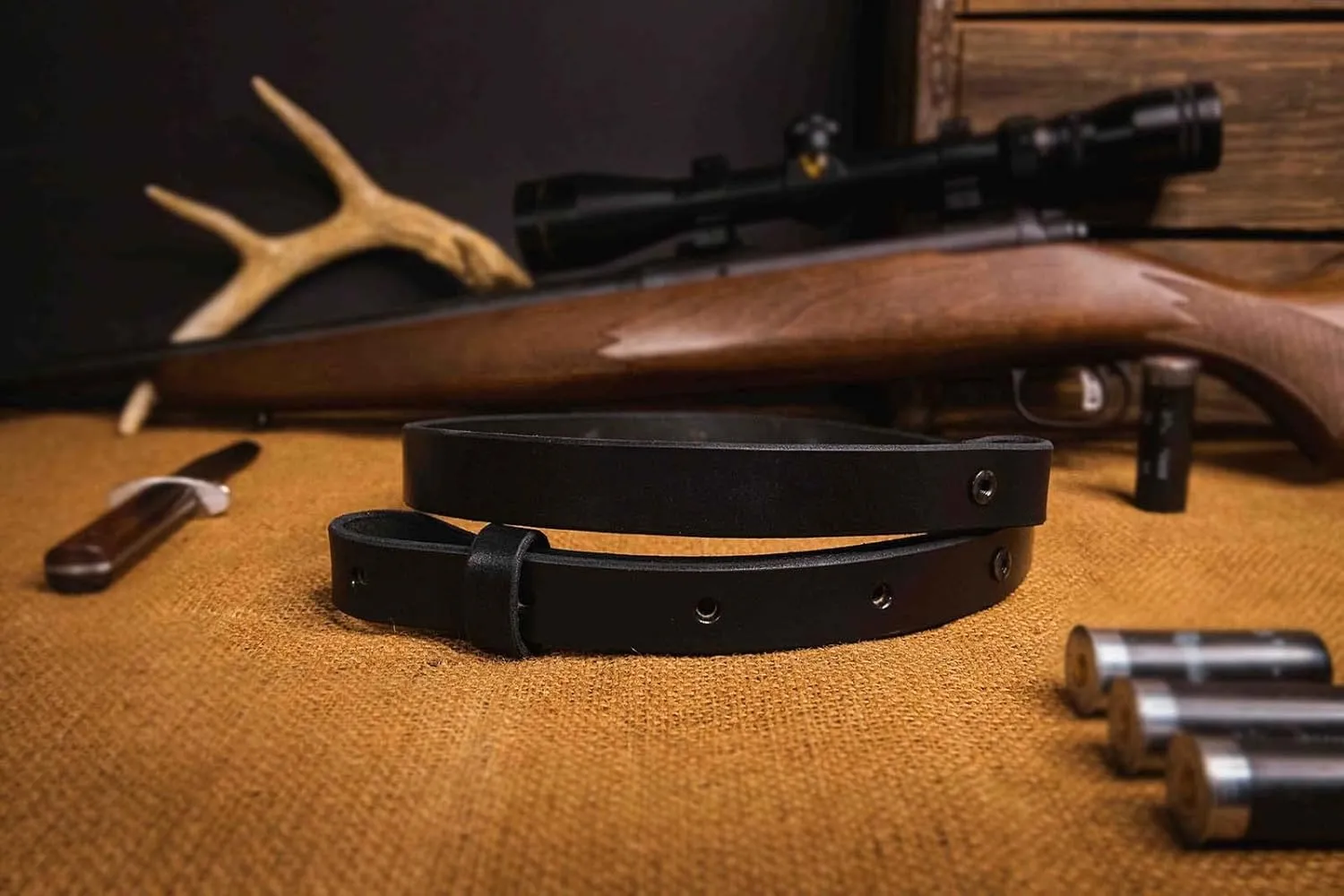 The Hunter -1" Wide Leather Rifle Sling by Nohma Leather