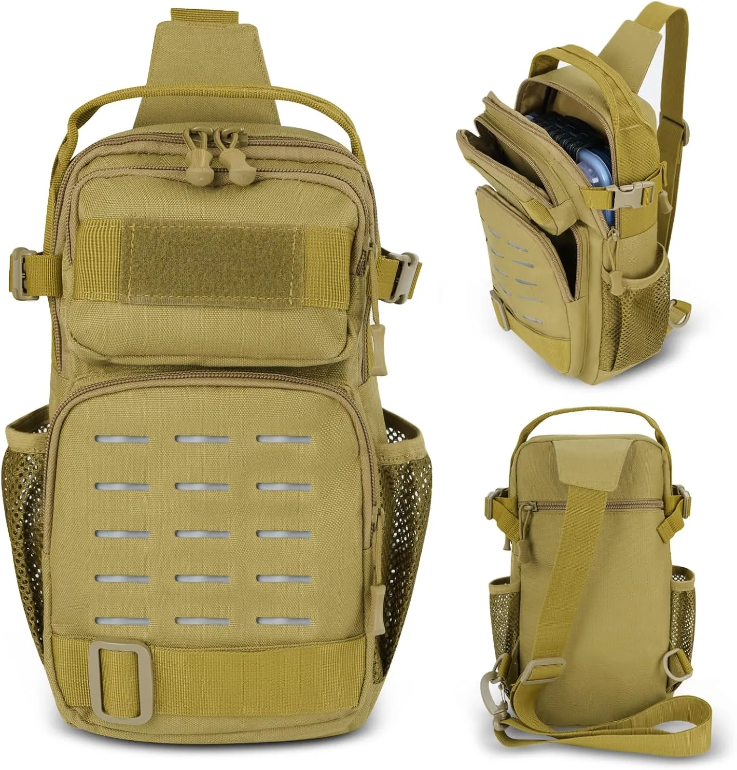 THKFISH Fishing Bag, Fishing Tackle Bag with 1 Tackle Boxes, Waterproof Fishing Bag Fishing Sling Bag, Fishing Shoulder Storage Bag Fishing Gear & Equipment for Fishing