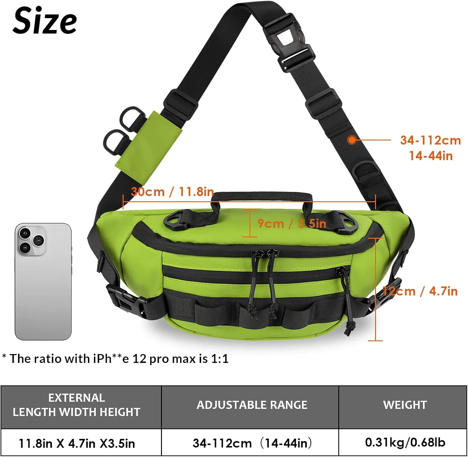THKFISH Fishing Waist Pack - Waterproof Sling Bag for Women & Men - Portable Outdoor Fly Fishing Tackle Bag