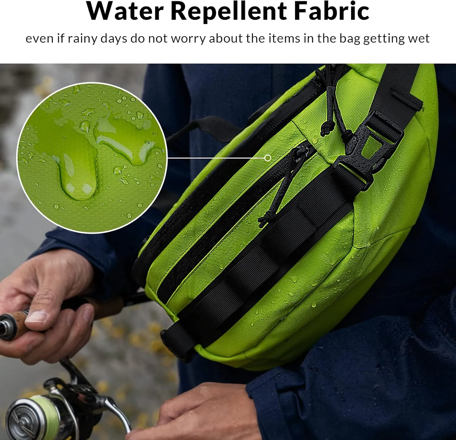 THKFISH Fishing Waist Pack - Waterproof Sling Bag for Women & Men - Portable Outdoor Fly Fishing Tackle Bag