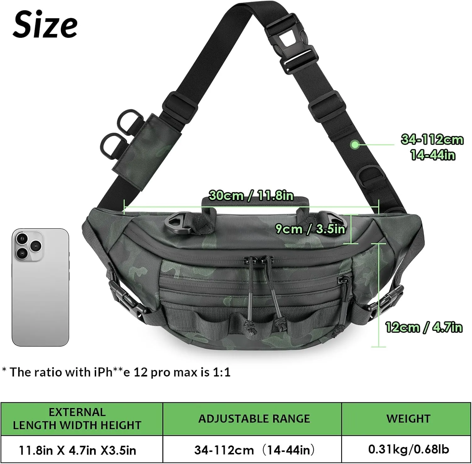 THKFISH Waterproof Fishing Tackle Waist Bag for Women & Men - Portable Sling for Outdoor Fly Fishing