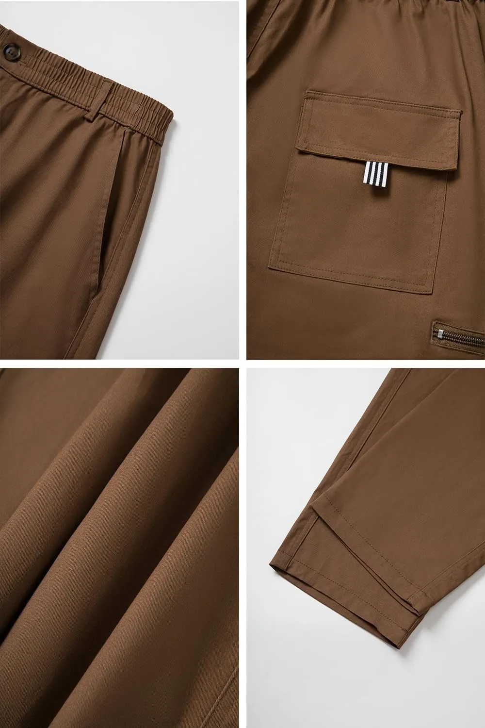 THWEI Mens Cargo Pants Casual Cotton Jogger Multi Pockets Outdoor Hiking Work Sweatpants