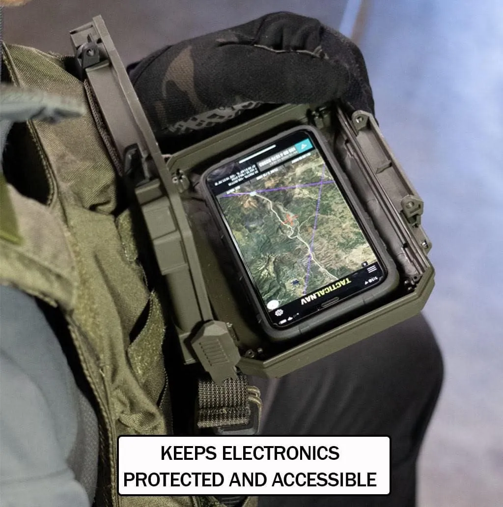 Thyrm DarkVault Comms Critical Gear Case, original version, Waterproof, Attachable to MOLLE (Olive Drab) rugged storage for Cell Phone, GPS, tools, Made in USA
