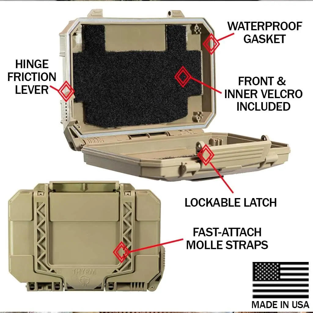 Thyrm DarkVault Comms Critical Gear Case, original version, Waterproof, Attachable to MOLLE (Olive Drab) rugged storage for Cell Phone, GPS, tools, Made in USA