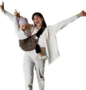 Toddler Carrier | Baby Sling Wrap - Adjustable Premium Cotton - 8 Months to 4 Years - 10-45 lbs (Brown Leopard)