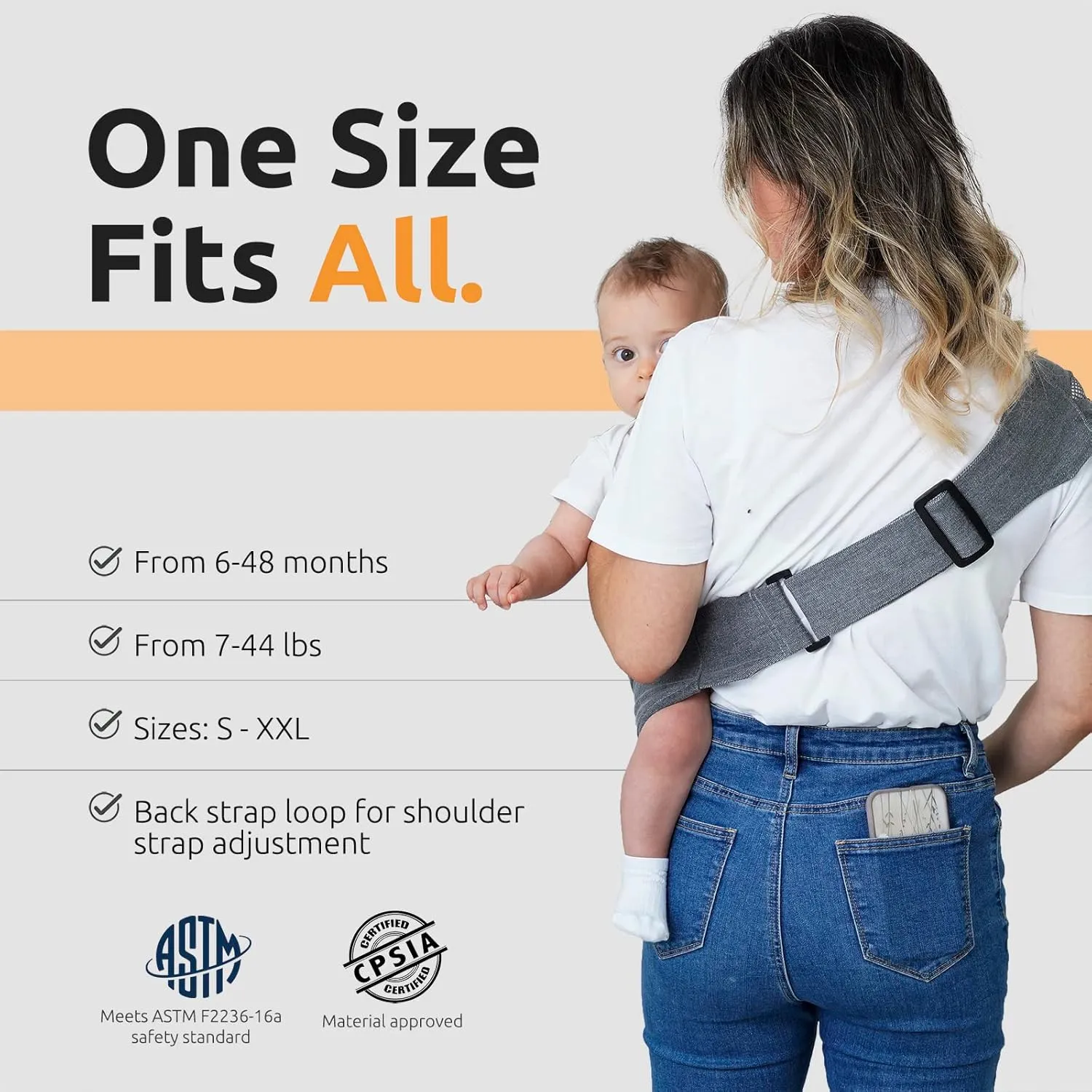 Toddler Sling, Ergonomic Baby Sling Carrier with Adjustable Strap, Soft Padding & Non-Slip Hip Seat, Perfect for Infant and Toddler(7-44 lbs), Leopard