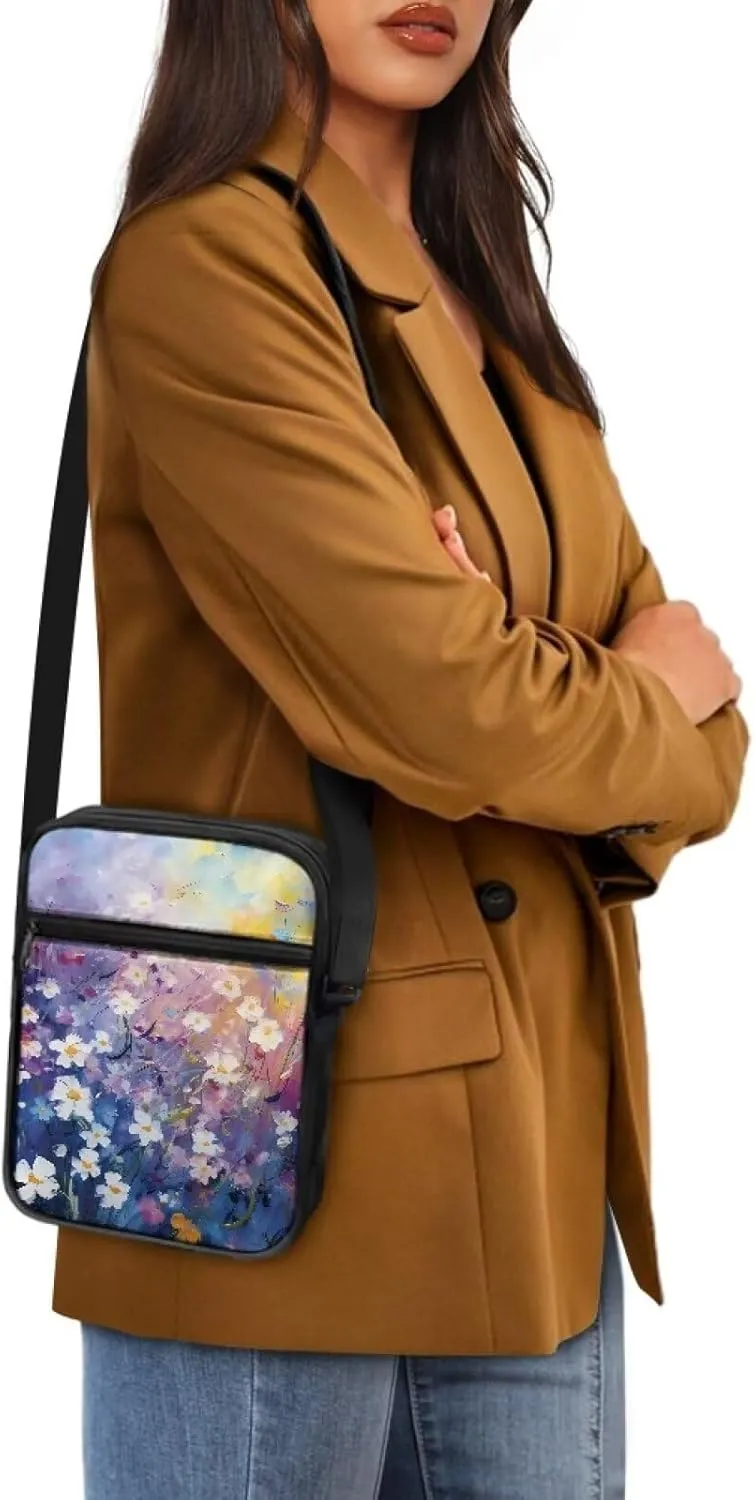 TODIYADDU Messenger Bag for Women Men Mini Shoulder Bag with Adjustable Straps Trendy Crossbody Sling Bag for Cell Phone Keys