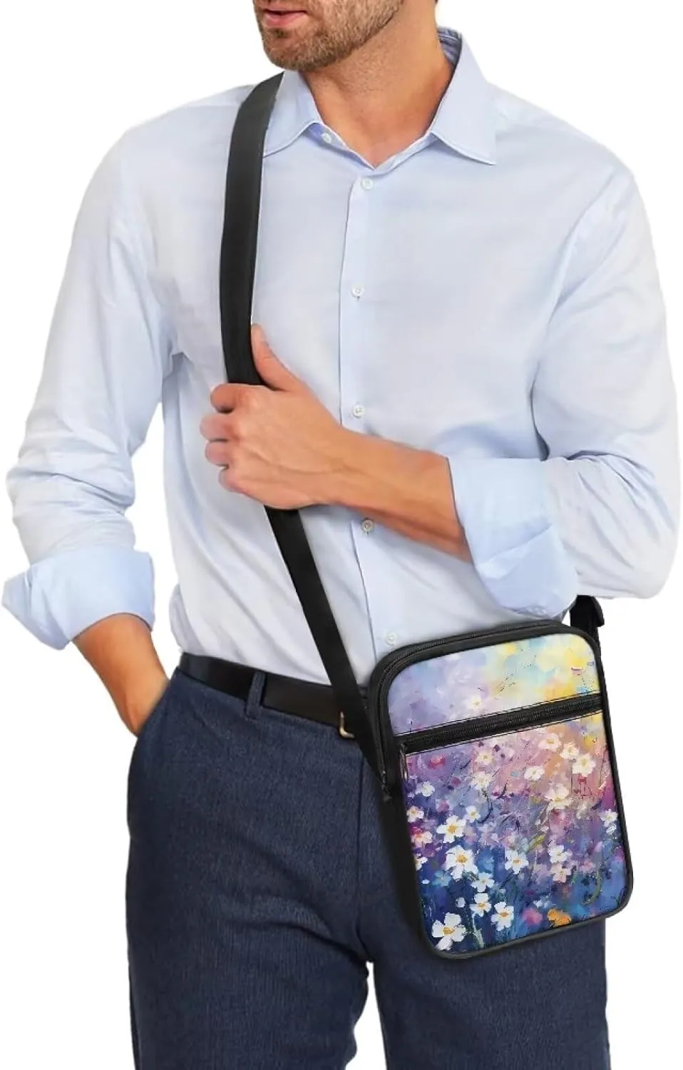 TODIYADDU Messenger Bag for Women Men Mini Shoulder Bag with Adjustable Straps Trendy Crossbody Sling Bag for Cell Phone Keys