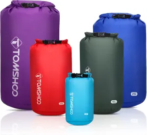 TOMSHOO Dry Bag 3-Pack/5-Pack, Lightweight Waterproof Bags Roll Top Sack Set Keeps Gear Dry for Hiking, Beach, Fishing, Kayaking, Boating, Swimming, Camping