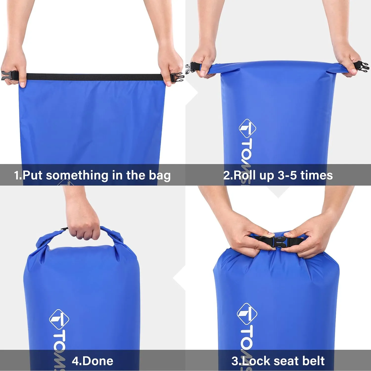 TOMSHOO Dry Bag 3-Pack/5-Pack, Lightweight Waterproof Bags Roll Top Sack Set Keeps Gear Dry for Hiking, Beach, Fishing, Kayaking, Boating, Swimming, Camping