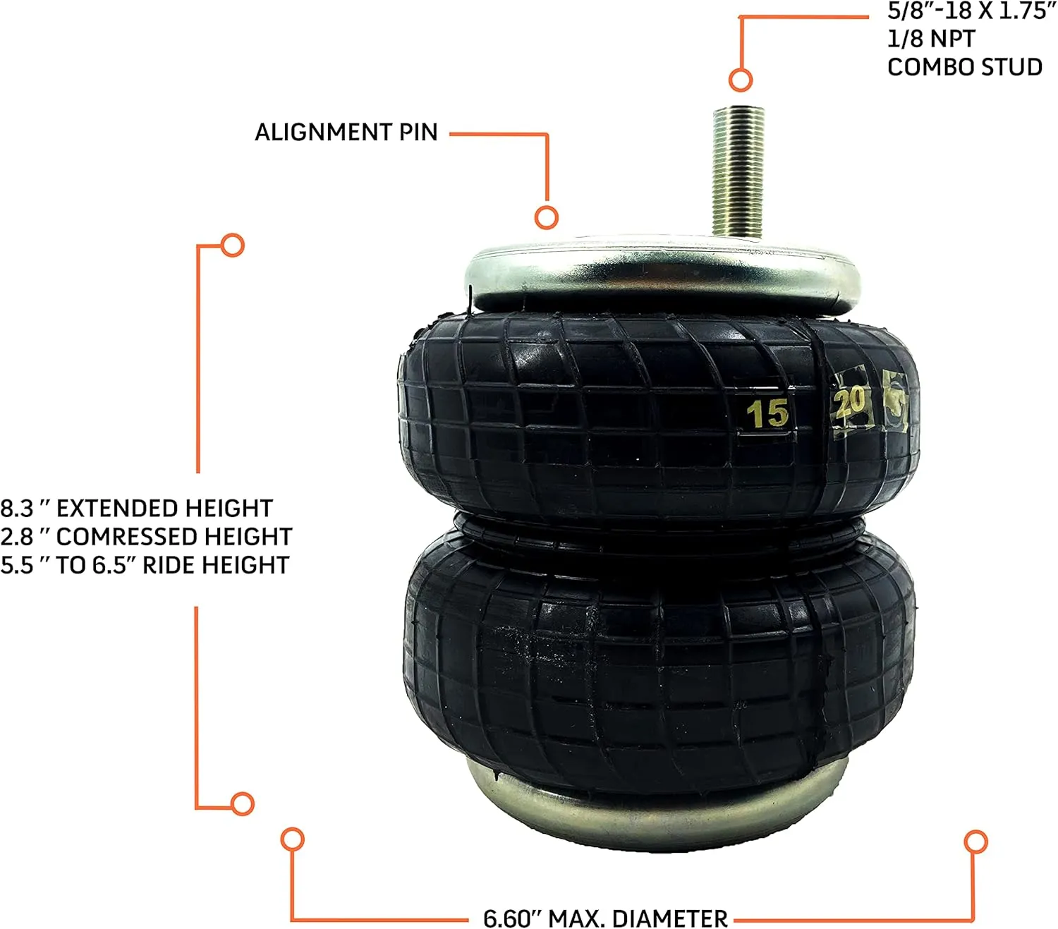 TORQUE 6410 Air Bag Replacement for 6410 Firestone Ride Rite Air Bags and Torque Airbag Suspension Kits, Fittings Tubing (Replaces Firestone 6410 Air Bag Airbag Ride Rite) (TR6410)