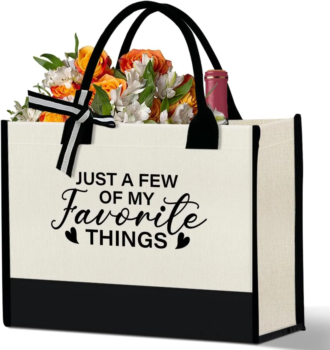 Tote Bag for Women, Birthday Christmas Gift for Mom Grandma Female Coworker Shopping Beach Grocery Bag, Just a Few of My Favorite Things