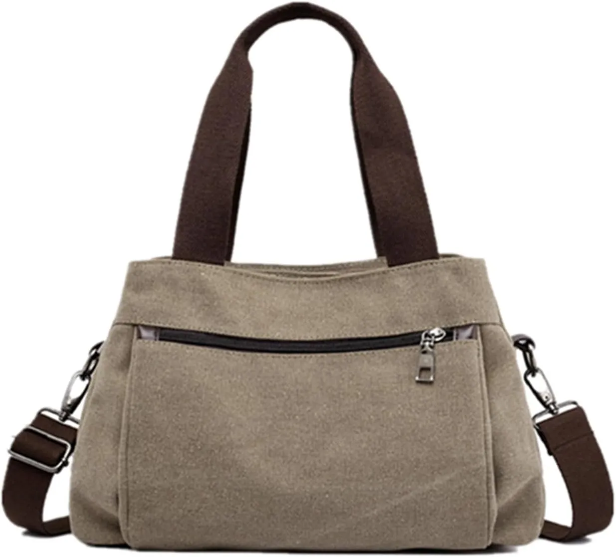 Tote Bag for Women, Canvas Crossbody Bags for Women, Multi Compartment Handbags Purse Medium Satchel