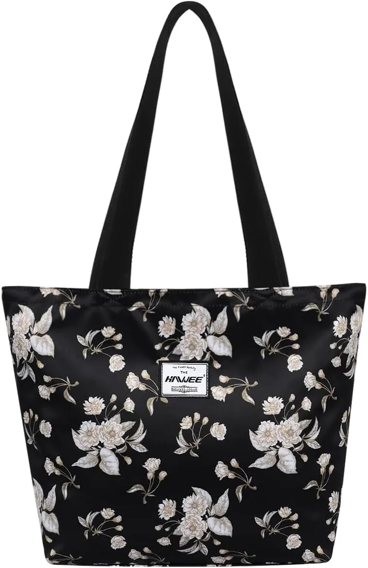 Tote Bag with Zipper for Women Inside Mesh Pocket Heavy Duty Casual Anti-water Cloth Travel Shoulder Handbag
