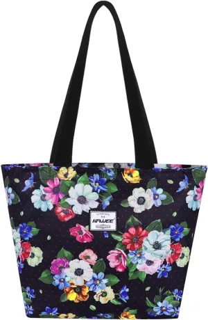 Tote Bag with Zipper for Women Inside Mesh Pocket Heavy Duty Casual Anti-water Cloth Travel Shoulder Handbag
