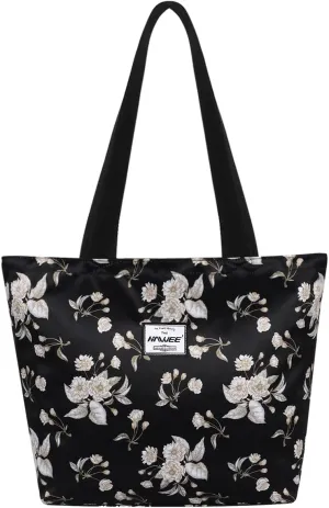 Tote Bag with Zipper for Women Inside Mesh Pocket Heavy Duty Casual Anti-water Cloth Travel Shoulder Handbag
