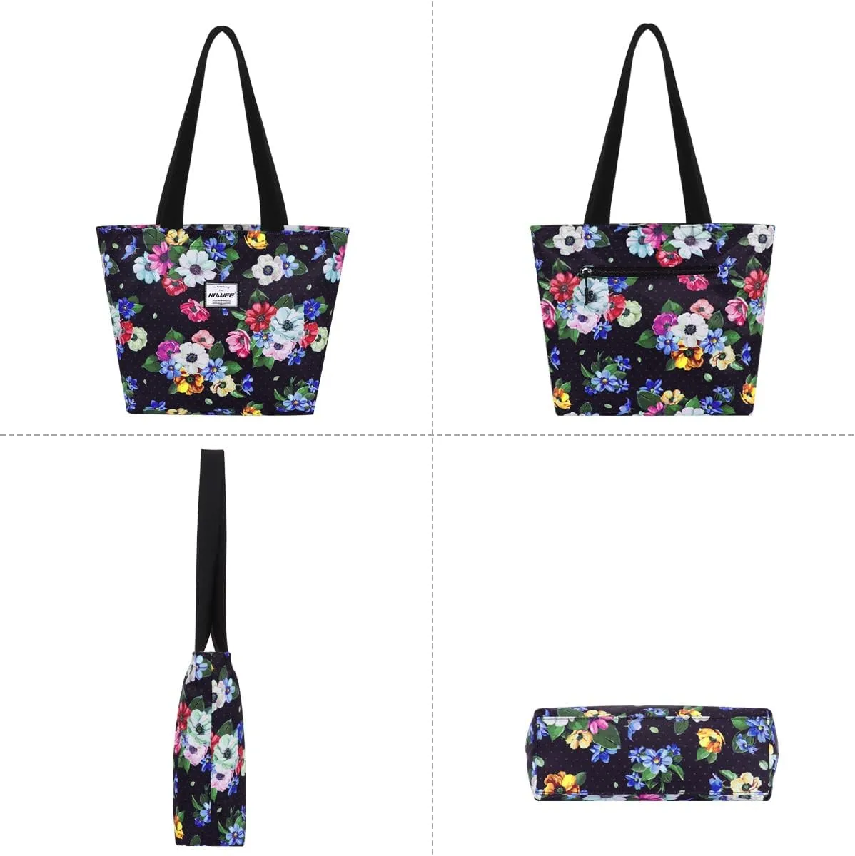 Tote Bag with Zipper for Women Inside Mesh Pocket Heavy Duty Casual Anti-water Cloth Travel Shoulder Handbag