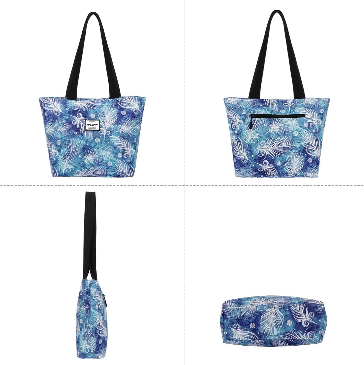 Tote Bag with Zipper for Women Inside Mesh Pocket Heavy Duty Casual Anti-water Cloth Travel Shoulder Handbag