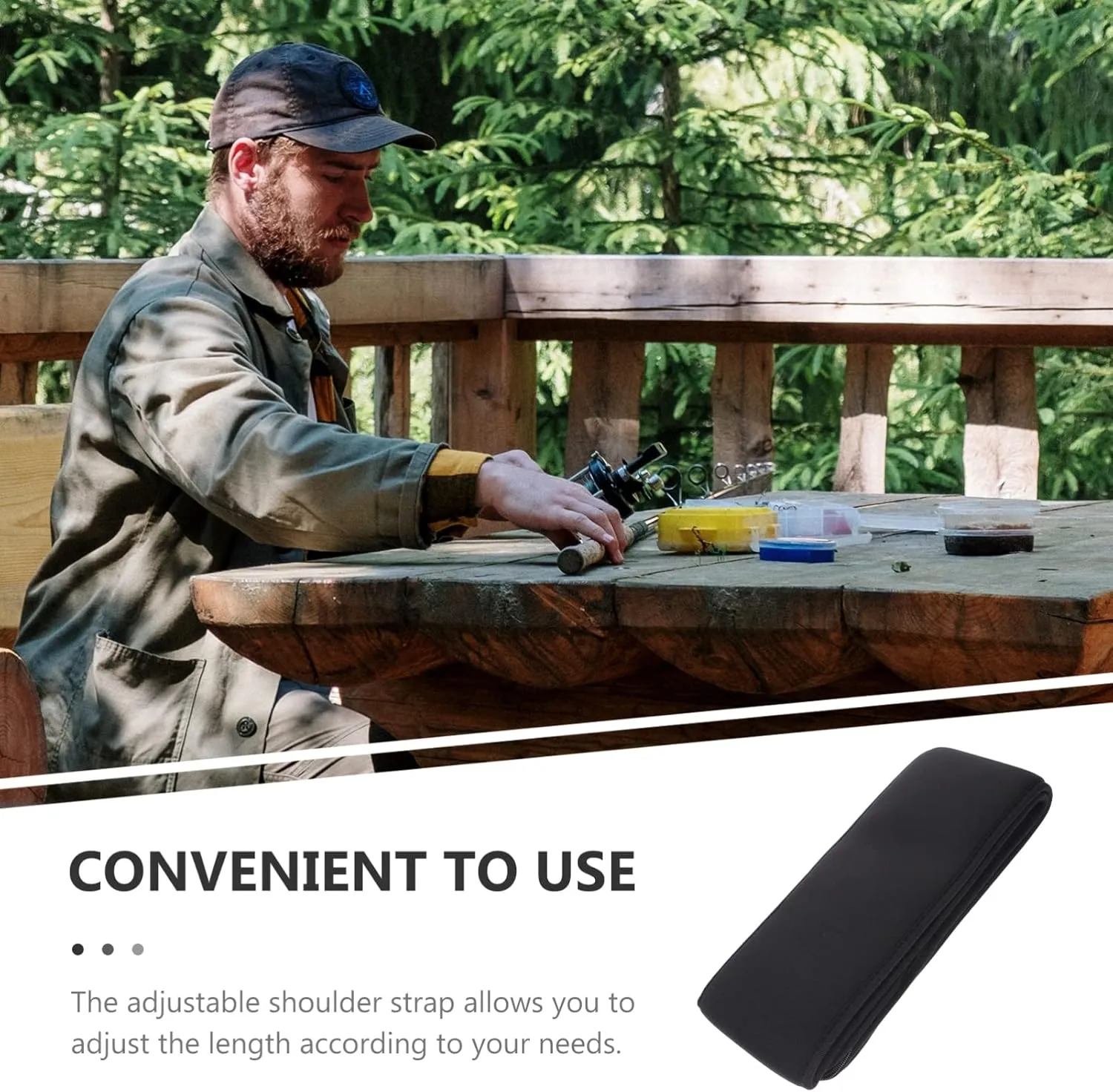 Totority Outdoor Fishing Rod Storage Bag Tackle Holder with Shoulder Strap for Convenient Carrying Durable and Wear Resistant Design for Fishing Gear Protection