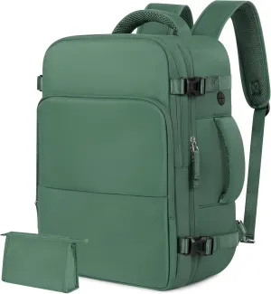 Travel Backpack for Men Women, Carry on Backpack Flight Approved, Personal Item Backpack Bag on Airplanes,Backpacks for Traveling, Travel Essentials,Dark Green