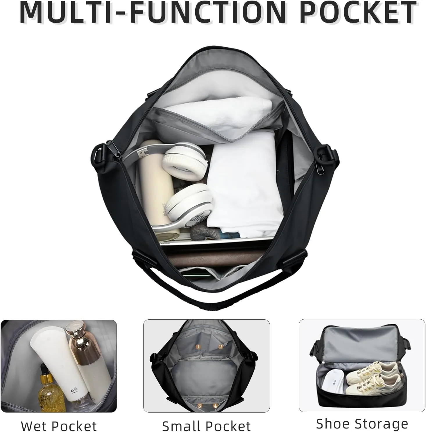 Travel Bag Weekender Bags for Women Overnight Duffel Bag with with Shoes Compartment and Wet Pocket