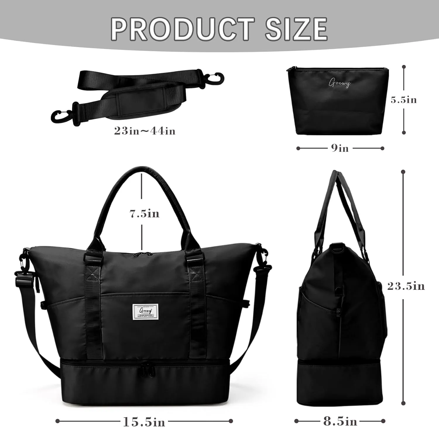 Travel Bag Weekender Bags for Women Overnight Duffel Bag with with Shoes Compartment and Wet Pocket