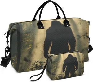 Travel Duffel Bag Tree Sasquatch Sunlight Gym Bag Sports Tote Bag with Multiple Interior Pockets Shoulder Weekender Bag for Women Men with Toiletry Bag 20.5”x 7.9”x 13.8