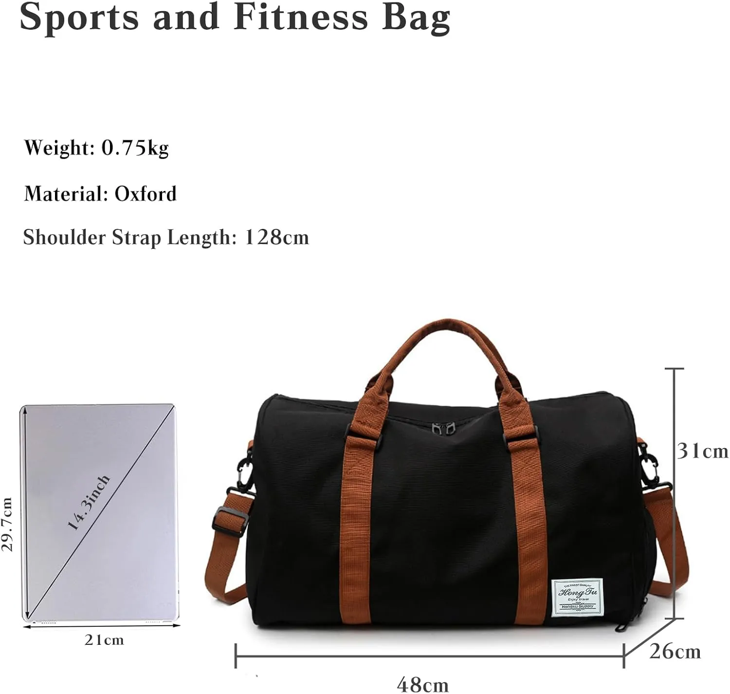 Travel Duffel Bags for Women/Men Sport Duffel Bag Large Gym Tote Bag Weekend Shoulder Bag Overnight Bag Hospital Bag Carry On Luggage with Shoe Compartment for Sport Gym Travel Black