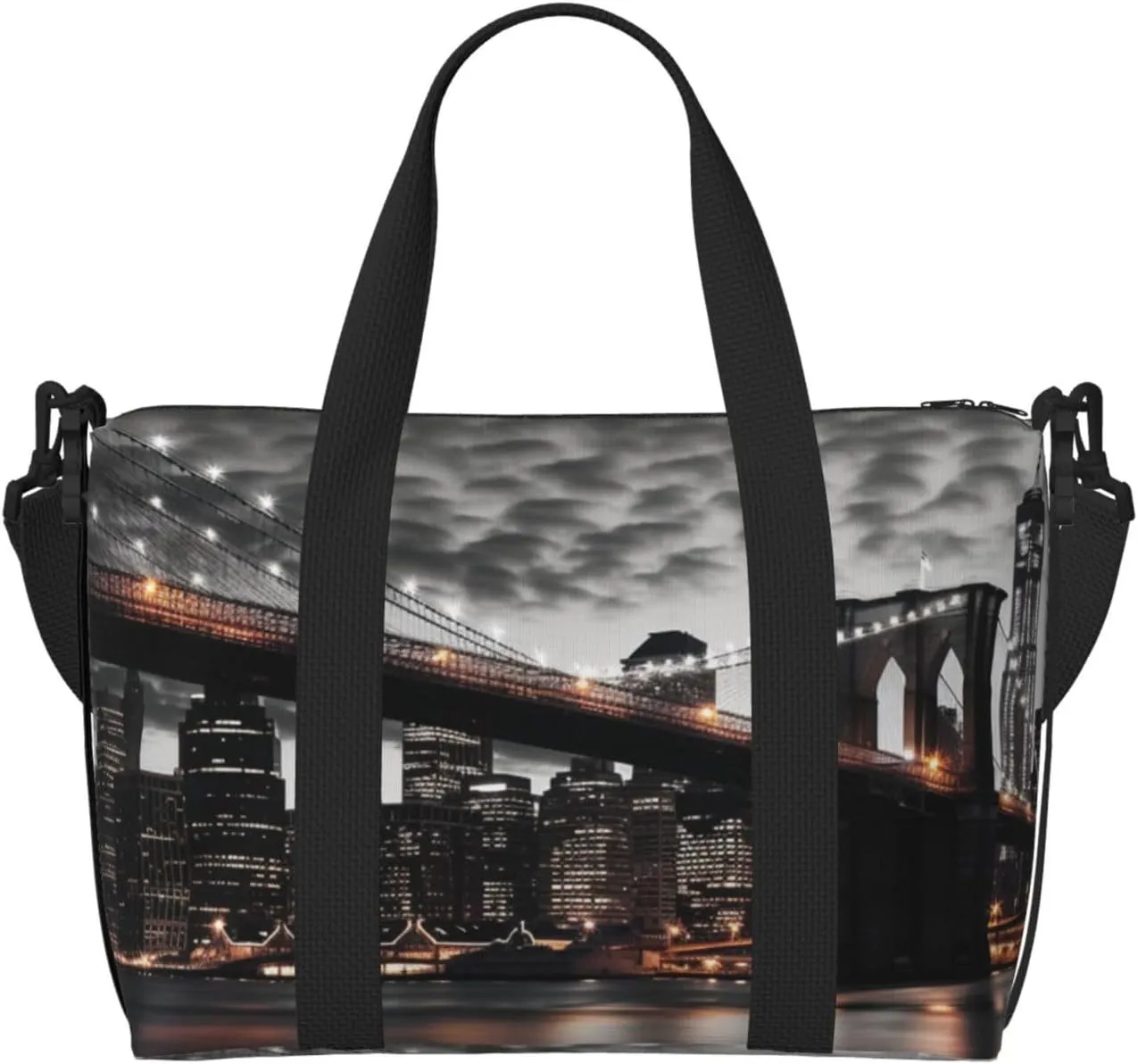 Travel Duffel Bags Personal Item Bag Carry on Luggage Bag Training Handbag Lightweight Waterproof Sports Gym Bag Brooklyn Bridge Weekender Bag for Women Men