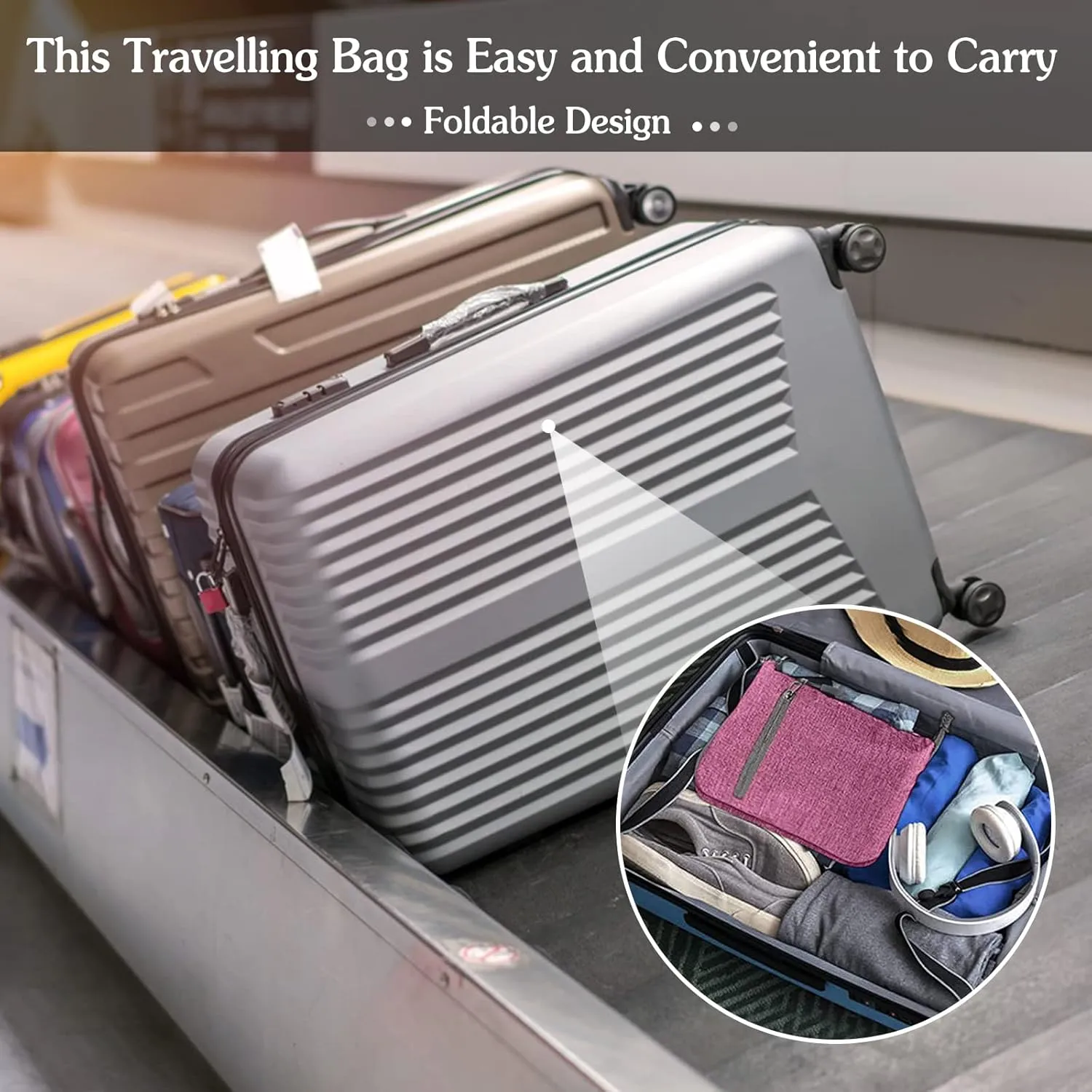 Travel Duffle Bag for Men/Women 115L Foldable Sport Duffel Bag Gym Tote Bag with Shoes Compartment Large Overnight Bag Weekend Shoulder Bag Carry On Luggage Hospital Bag Light Purple