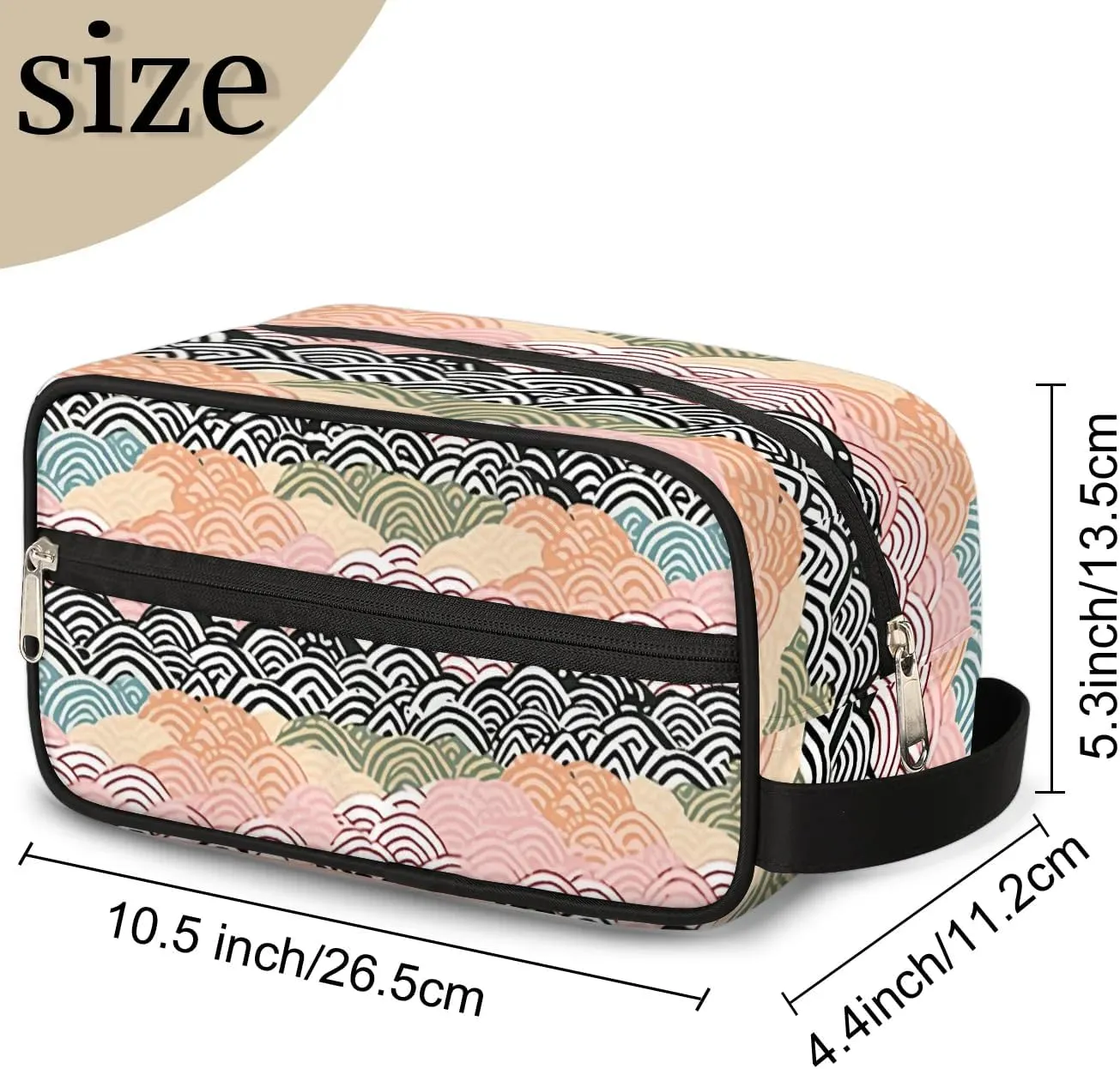 Travel Toiletry Bag for Women Men Abstract Ocean Water Hanging Cosmetic Bag Waterproof Makeup Bag for Shaving Makeup Toothbrush & Travel Essentials