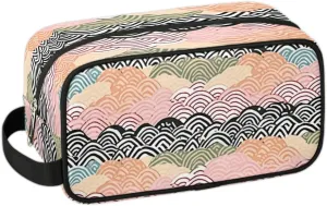 Travel Toiletry Bag for Women Men Abstract Ocean Water Hanging Cosmetic Bag Waterproof Makeup Bag for Shaving Makeup Toothbrush & Travel Essentials