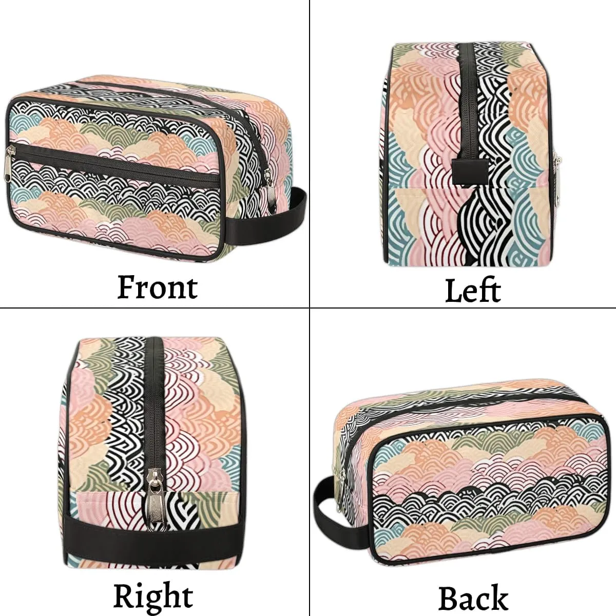 Travel Toiletry Bag for Women Men Abstract Ocean Water Hanging Cosmetic Bag Waterproof Makeup Bag for Shaving Makeup Toothbrush & Travel Essentials