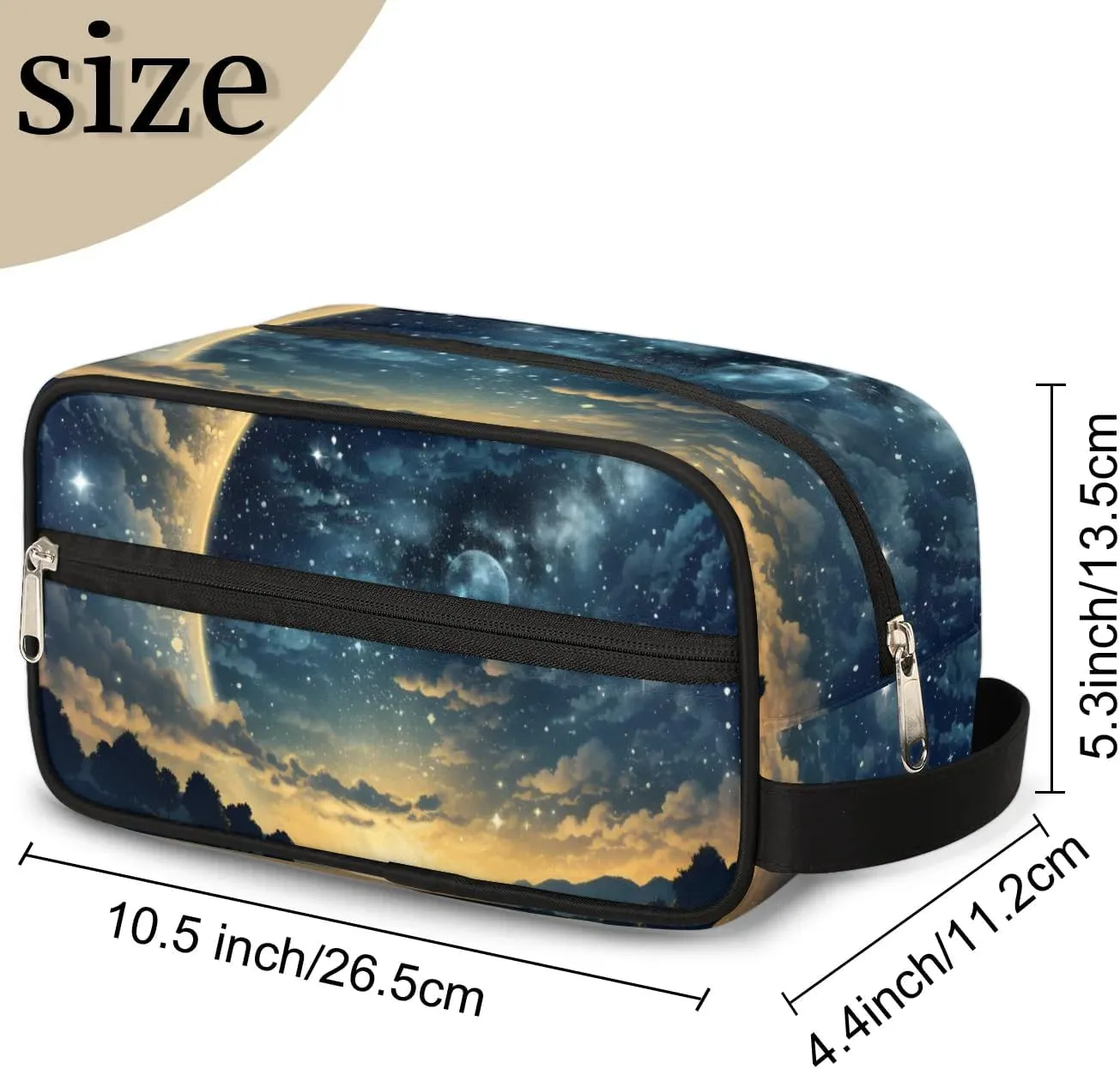 Travel Toiletry Bag for Women Men Beautiful Night Sky Hanging Cosmetic Bag Waterproof Makeup Bag for Shaving Makeup Toothbrush & Travel Essentials