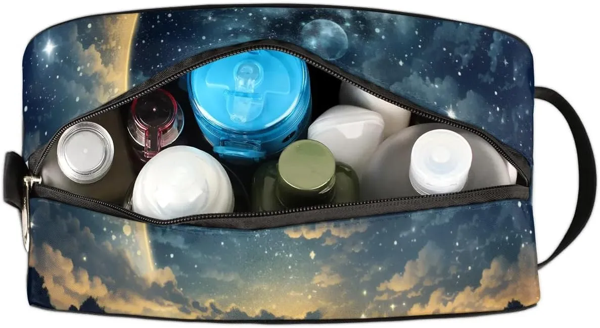 Travel Toiletry Bag for Women Men Beautiful Night Sky Hanging Cosmetic Bag Waterproof Makeup Bag for Shaving Makeup Toothbrush & Travel Essentials