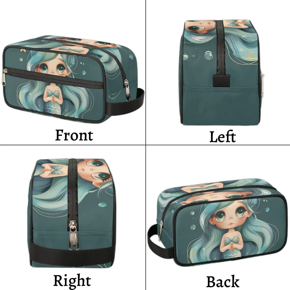 Travel Toiletry Bag for Women Men Mermaid Sea Hanging Cosmetic Bag Waterproof Makeup Bag for Shaving Makeup Toothbrush & Travel Essentials