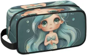 Travel Toiletry Bag for Women Men Mermaid Sea Hanging Cosmetic Bag Waterproof Makeup Bag for Shaving Makeup Toothbrush & Travel Essentials