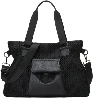 Trendy Mesh Duffle Bag for Travel Women Large Lightweight Shoulder Bags Tote Handbags Satchel Multi Pockets 2025